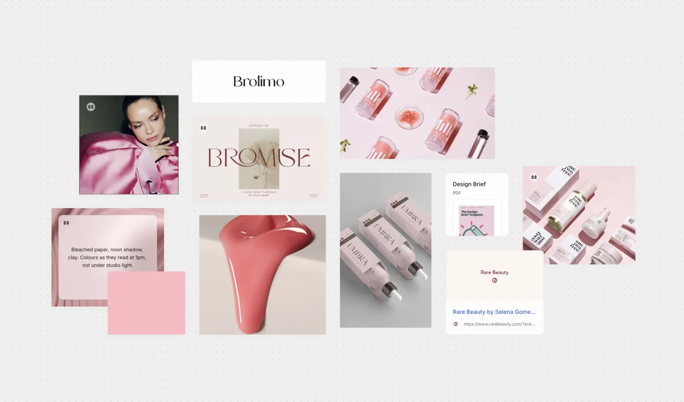 Branding Board, an example project laid out on a Causal canvas